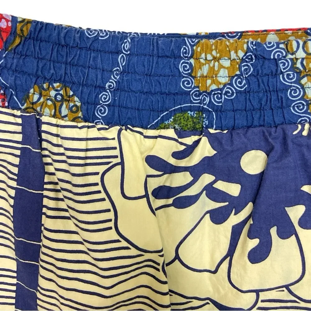 African mini cotton skirt multicolored size S